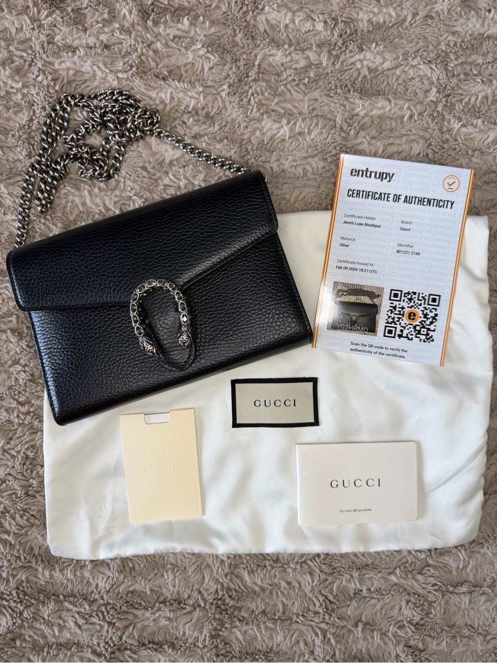 Gucci Dionysus Black Pebbled Leather Crossbody - Picture 3 of 13